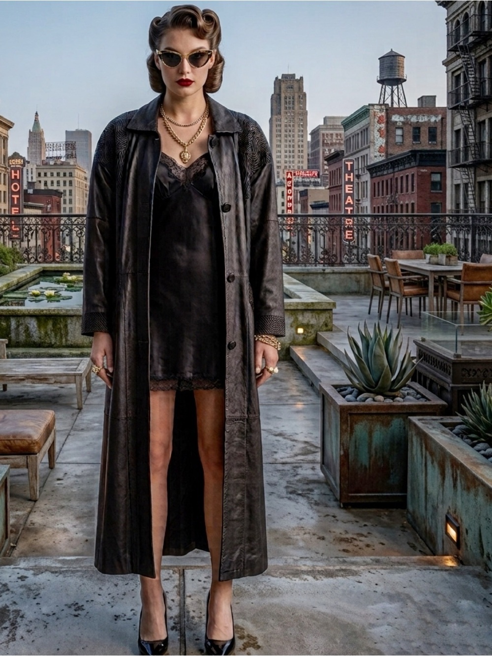 Vintage Full Length Genuine Leather Coat